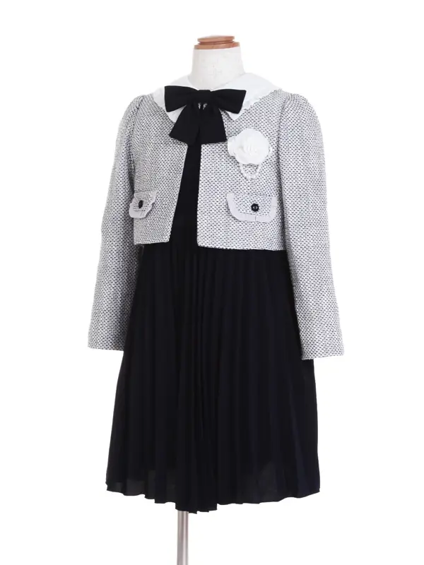 [女児スーツ][ELLE]ボレロプリーツスカートアンサンブル/HS56