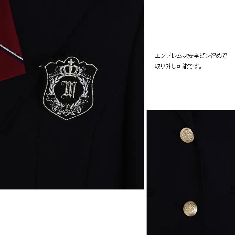 [女児スーツ]紺×エンジプリーツSK/HS57