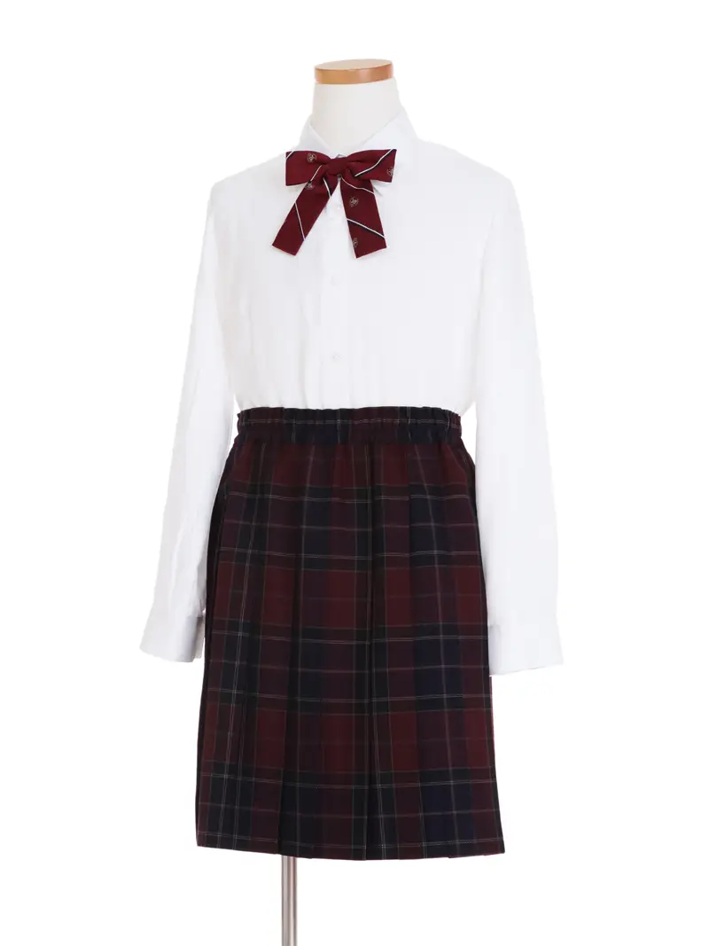 [女児スーツ]紺×エンジプリーツSK/HS57