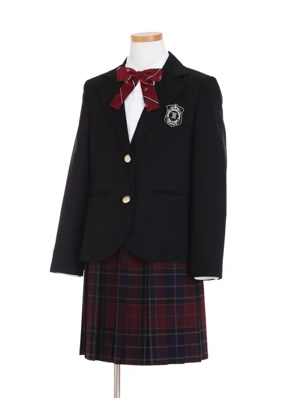 [女児スーツ]紺×エンジプリーツSK/HS57