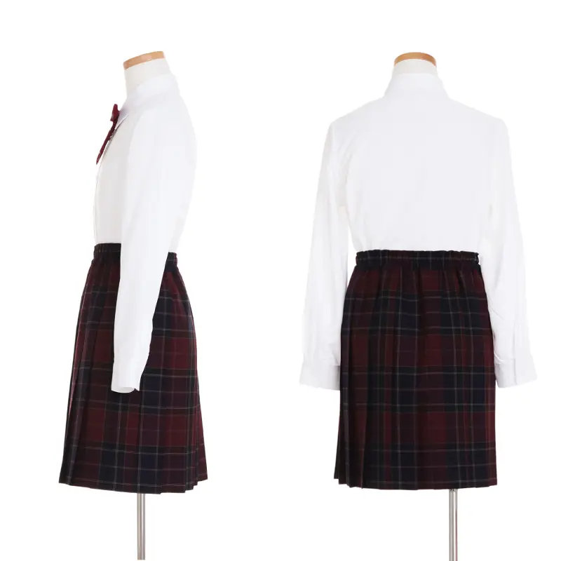 [女児スーツ]紺×エンジプリーツSK/HS57