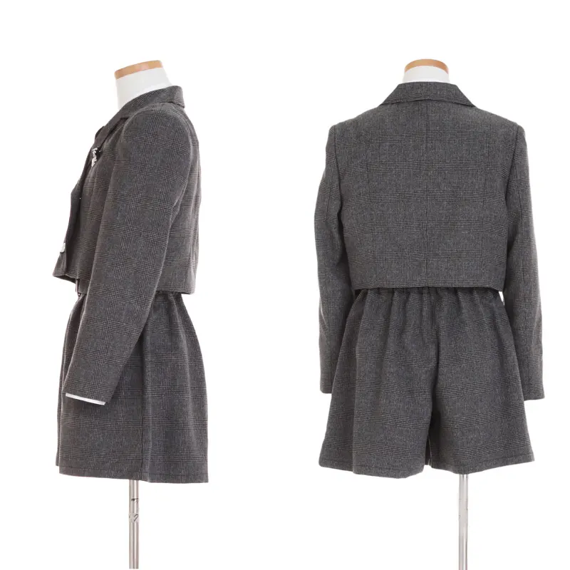 [女児スーツ]グレンチェックジャケット＆キュロット/HS58