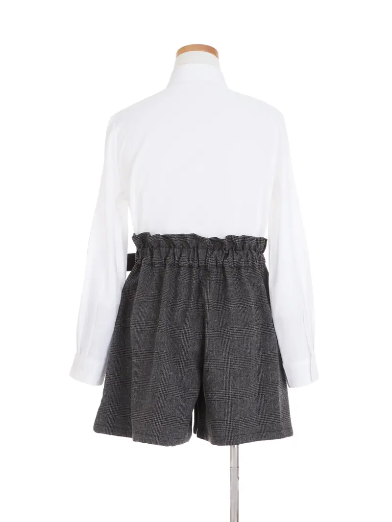 [女児スーツ]グレンチェックジャケット＆キュロット/HS58