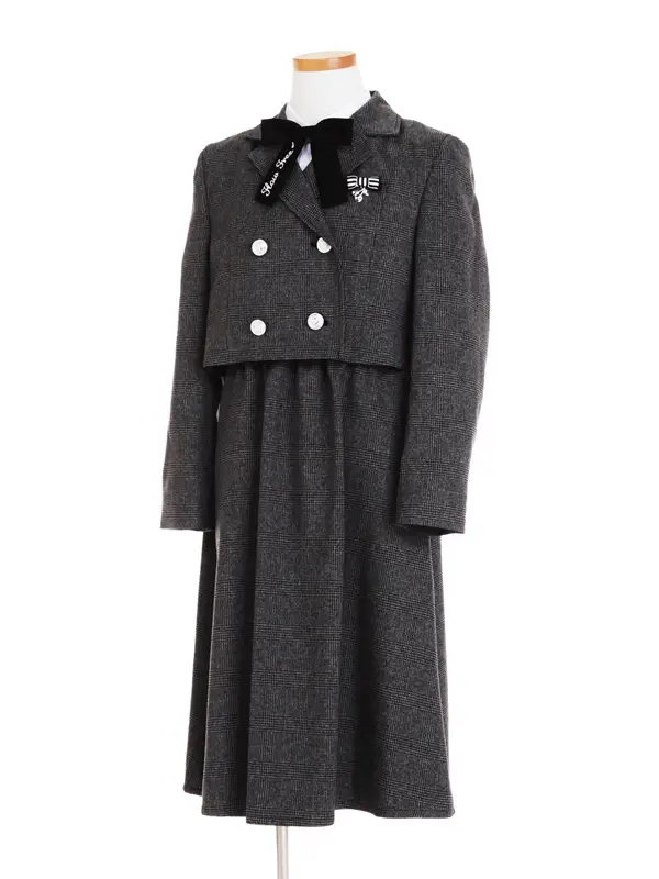 [女児スーツ]グレンチェック×ミディスカート/HS60