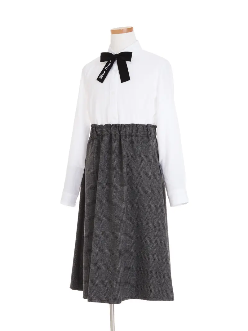 [女児スーツ]グレンチェック×ミディスカート/HS60