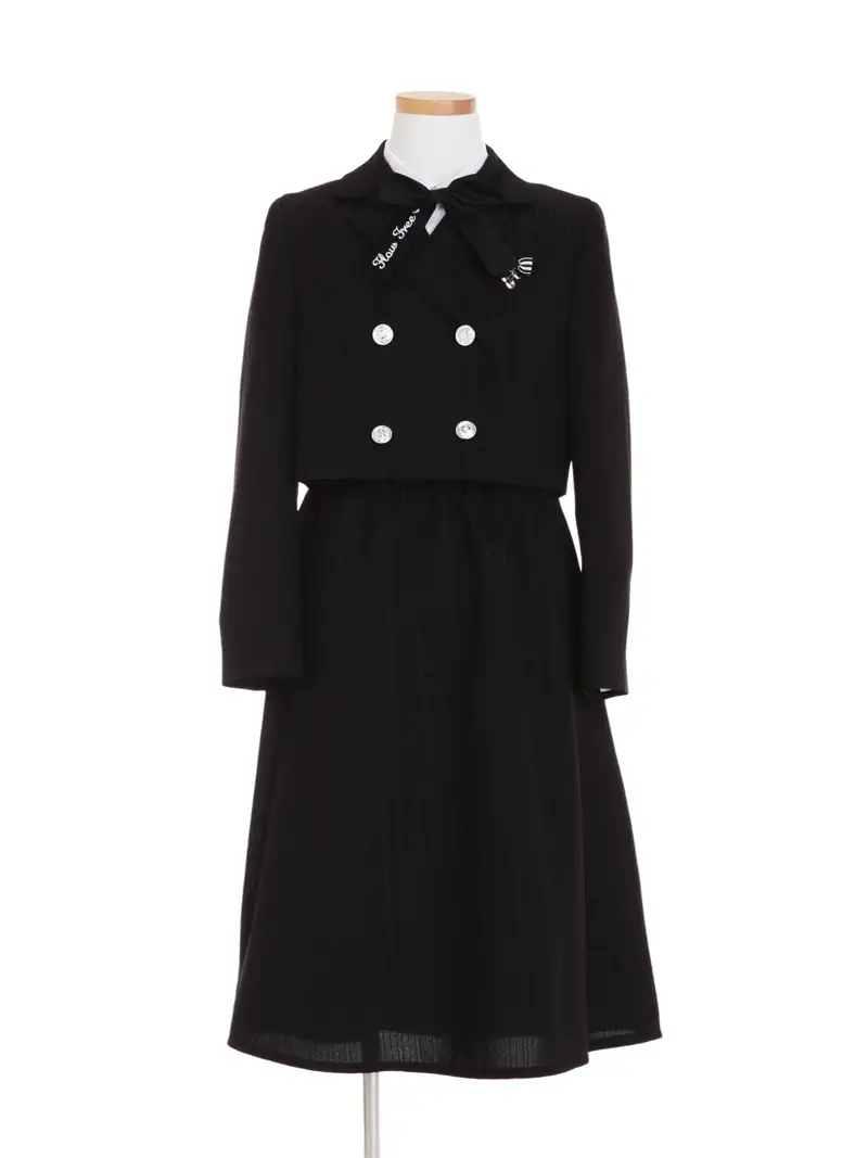 [女児スーツ]黒ラメストライプ＆ミディスカート/HS61