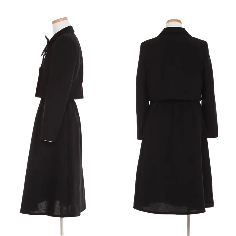 [女児スーツ]黒ラメストライプ＆ミディスカート/HS61