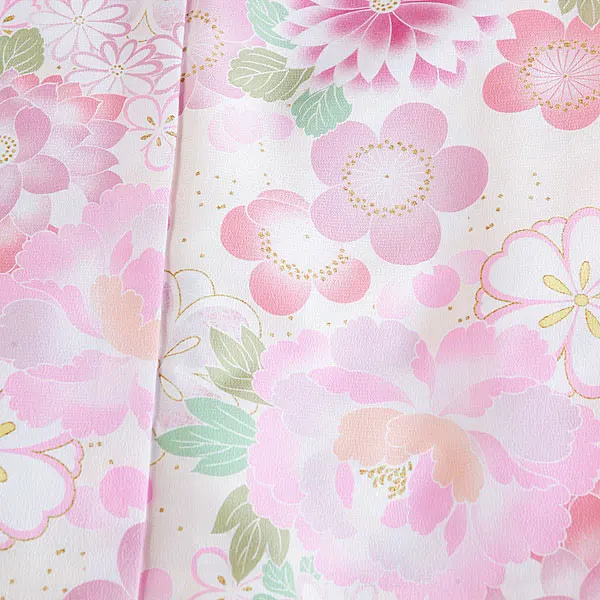 1/2成人式ｼﾞｭﾆｱ着物 ピンク 梅 四季の花々 1007