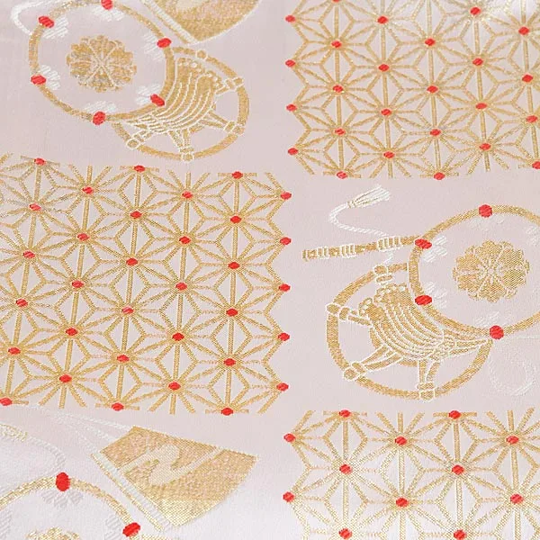 ジュニア着物(8歳,9歳)女の子 ちりめん 袋帯 紺 毬 折鶴 1008