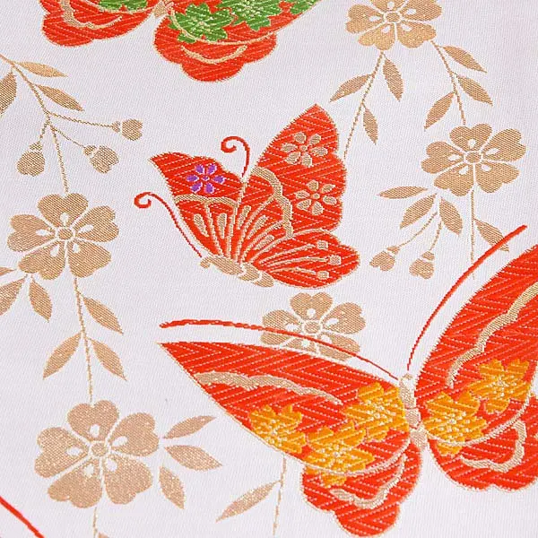 ジュニア着物(8歳,9歳)女の子 ちりめん 袋帯 黒蝶 黒1009