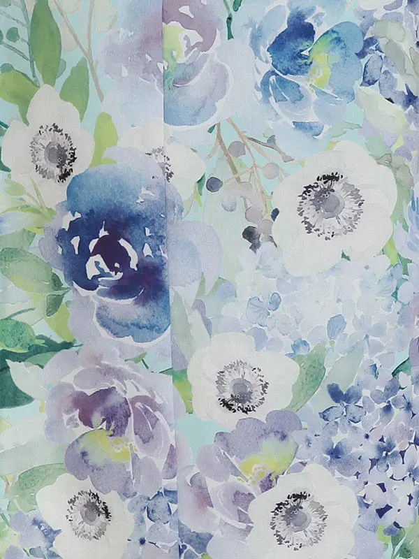 ジュニア着物(10歳)女の子 ICHIHA 水色 ガーデン 1011