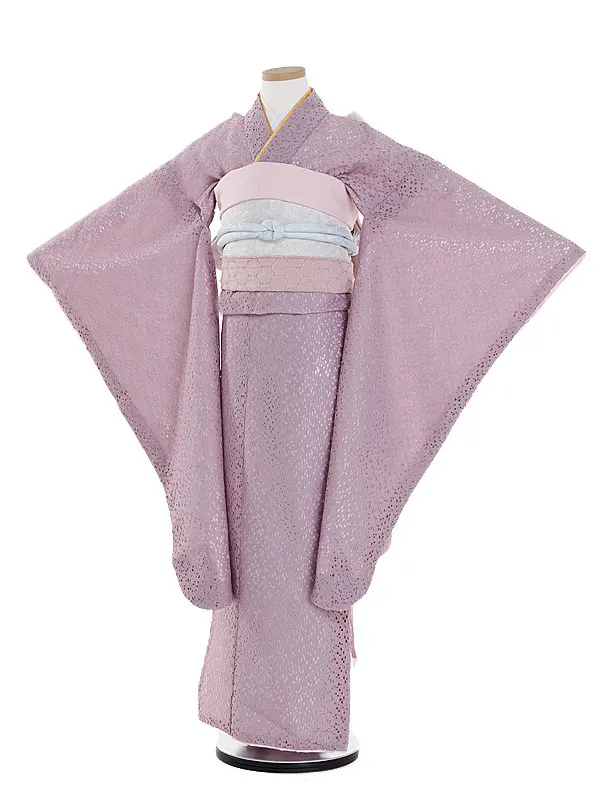 ジュニア着物 レース ピンク 結び帯 8003