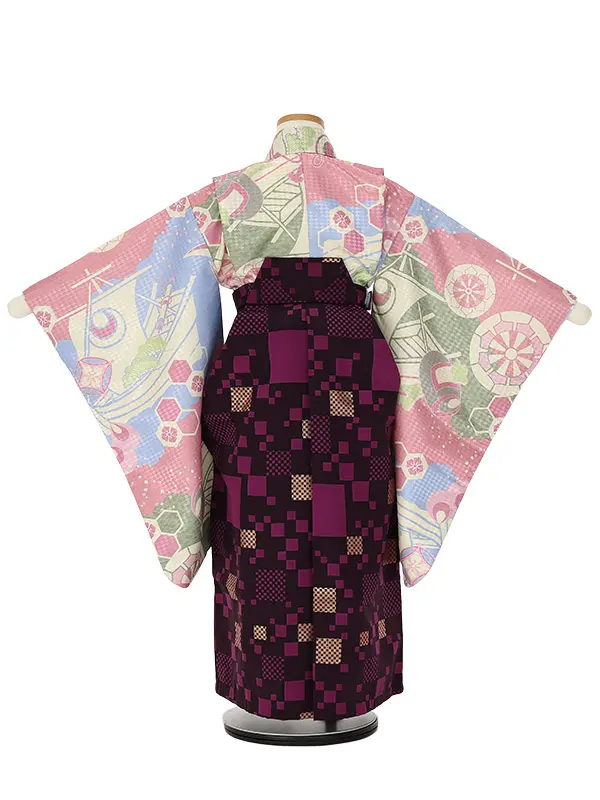 男児卒園袴(6歳) 0001 帆掛け船に車輪×角散らし