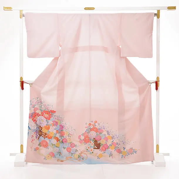 色留袖レンタル705JAPANSTYLEﾋﾟﾝｸ花づくし