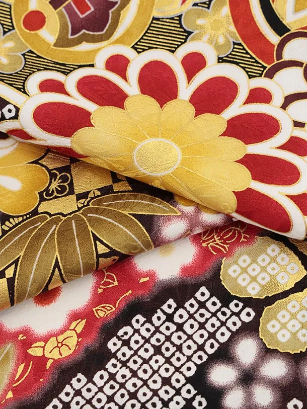 振袖レンタル1480 白地 古典花