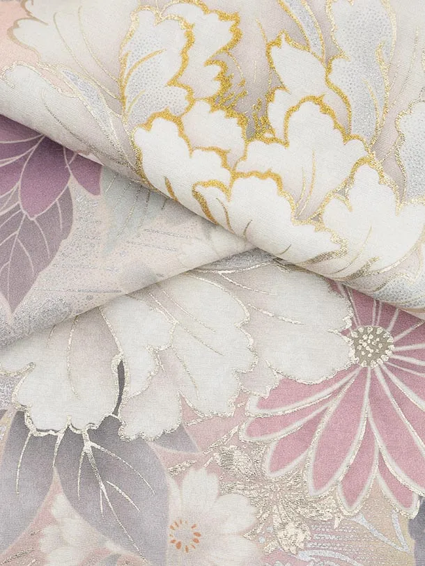 振袖レンタル1493 パステルピンク 牡丹