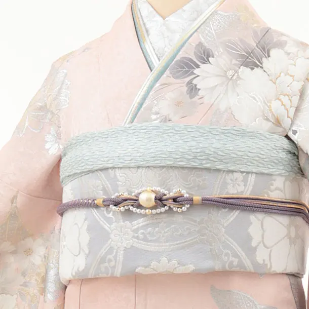 振袖レンタル1493 パステルピンク 牡丹