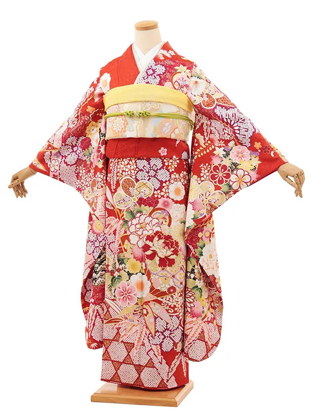 振袖レンタル1507 朱赤地 花づくし