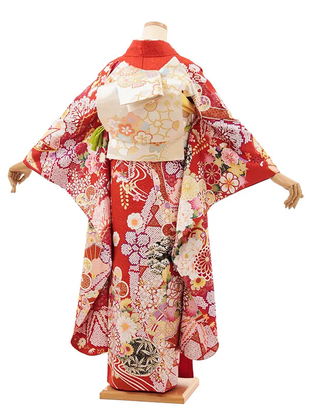 振袖レンタル1507 朱赤地 花づくし
