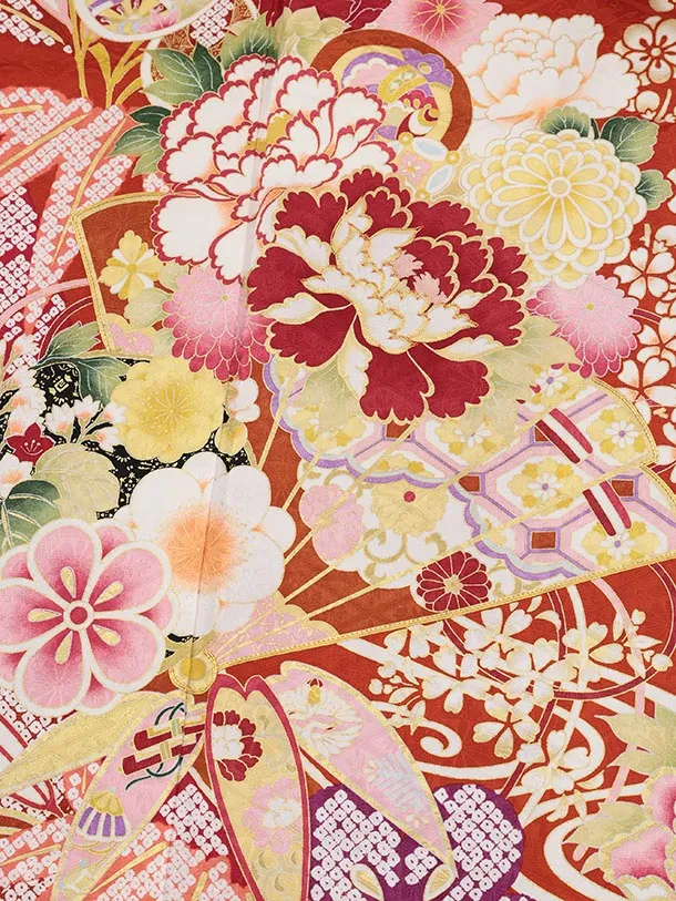 振袖レンタル1507 朱赤地 花づくし