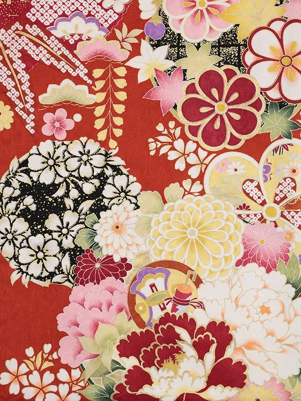 振袖レンタル1507 朱赤地 花づくし