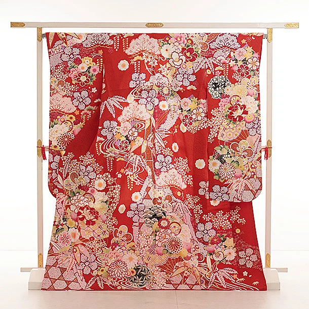 振袖レンタル1507 朱赤地 花づくし