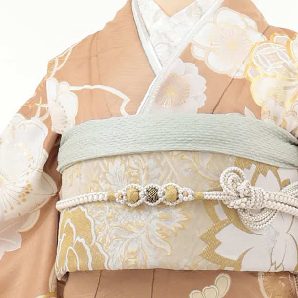 振袖レンタル1515 モカベージュ 古典花