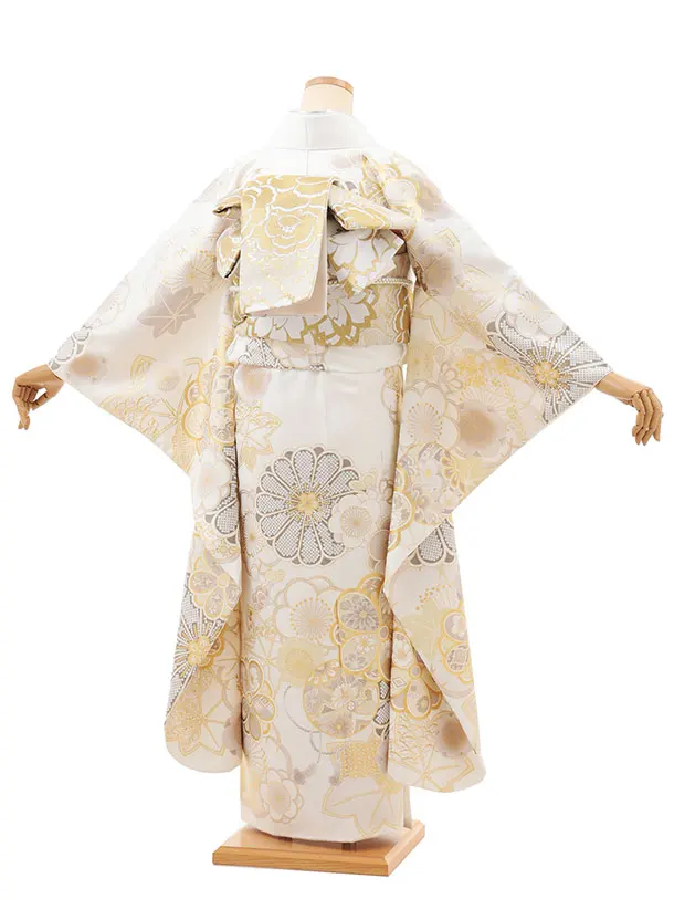 振袖レンタル1516 白地 古典花