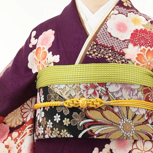 振袖レンタル1518 紫地 松竹梅 牡丹