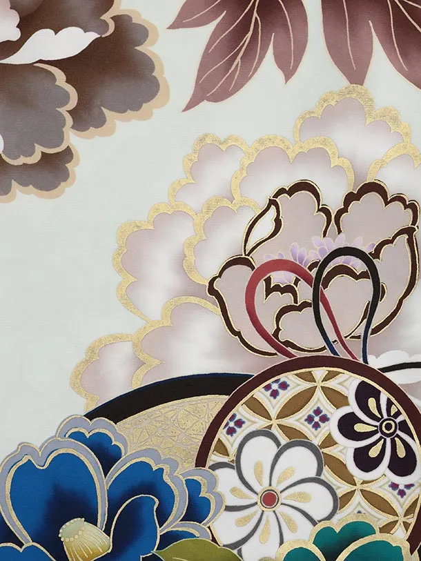 振袖レンタル1521 ペールグリーン 鞠に椿牡丹