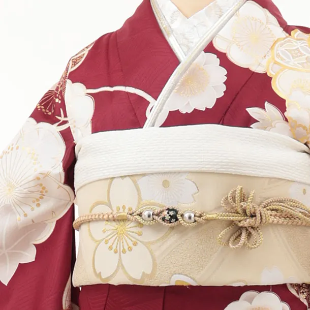 振袖レンタル1544 ボルドー 古典花