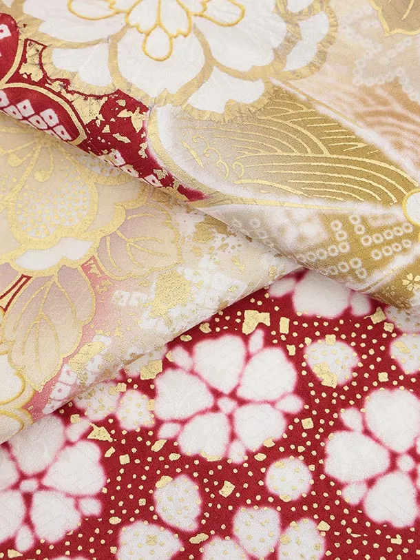 振袖レンタル1553　赤地 桜菊づくし