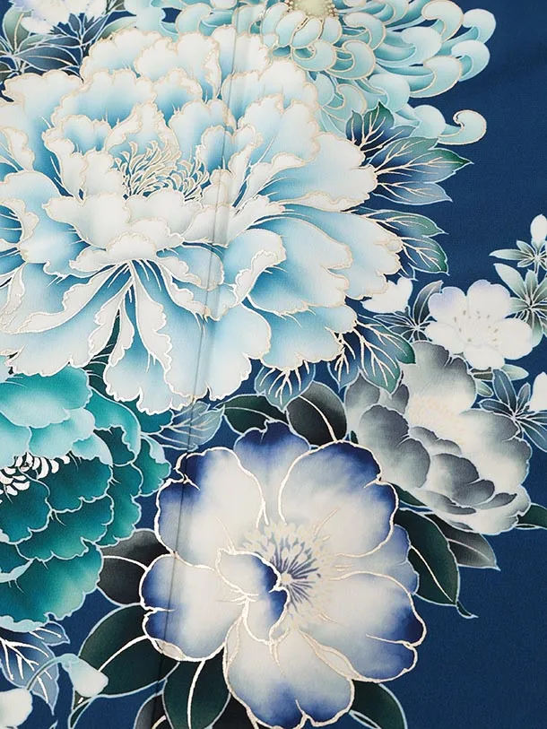 振袖レンタル1562　華徒然 水色青牡丹花づくし