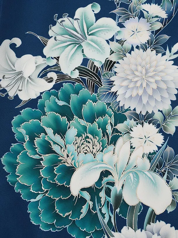 振袖レンタル1562　華徒然 水色青牡丹花づくし