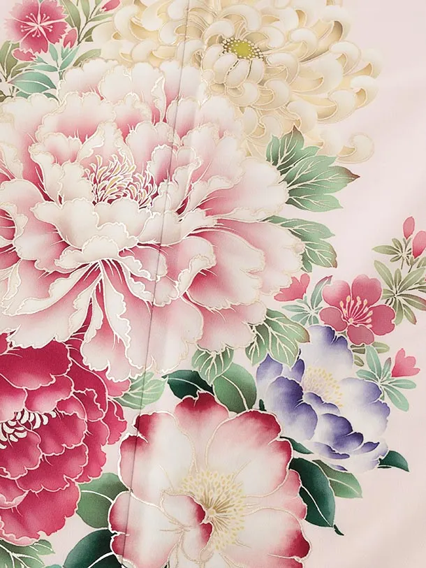 振袖レンタル1564　華徒然 クリームピンク