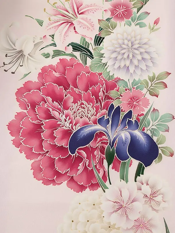 振袖レンタル1564　華徒然 クリームピンク