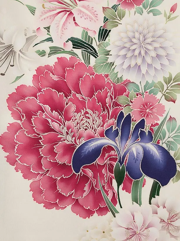 振袖レンタル1564　華徒然 クリームピンク