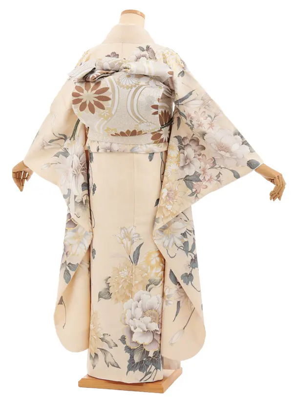 振袖レンタル1570　クリームベージュ まり花
