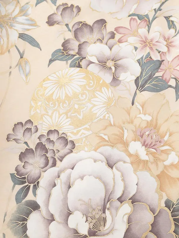 振袖レンタル1570　クリームベージュ まり花
