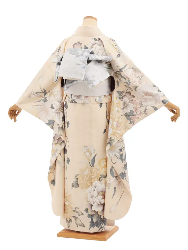 振袖レンタル1577　クリームベージュ まり花