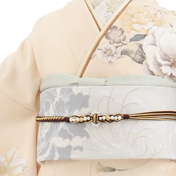 振袖レンタル1577　クリームベージュ まり花