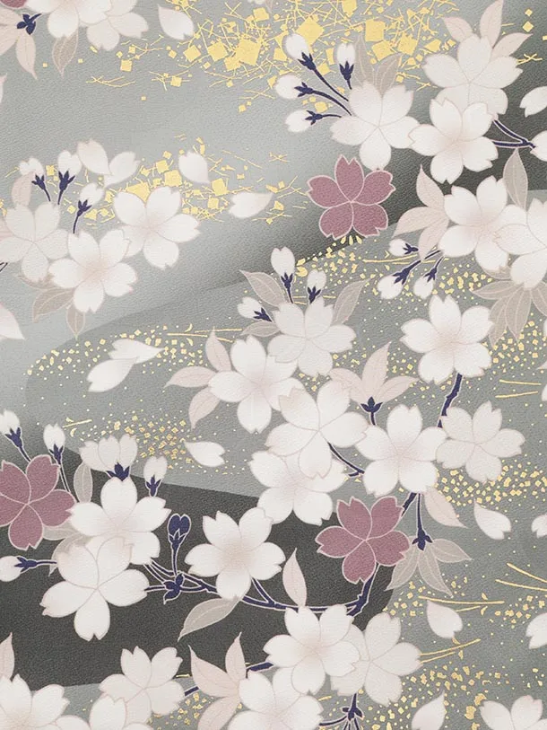振袖レンタル1589　アイスグリーン 桜