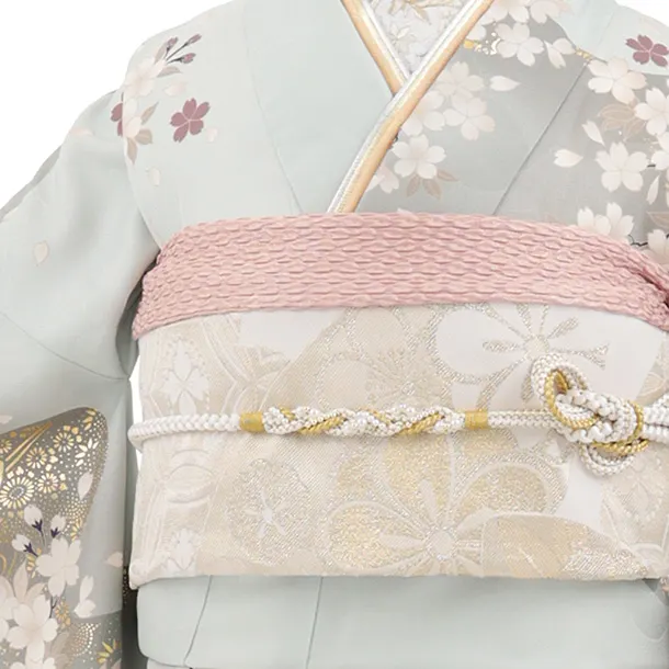 振袖レンタル1589　アイスグリーン 桜