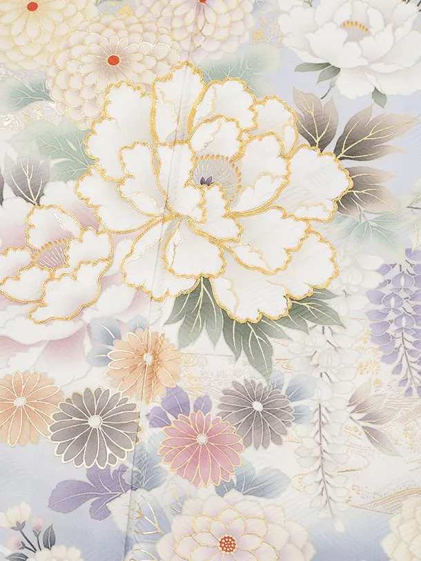 振袖レンタル1591　ペールパープル 花づくし