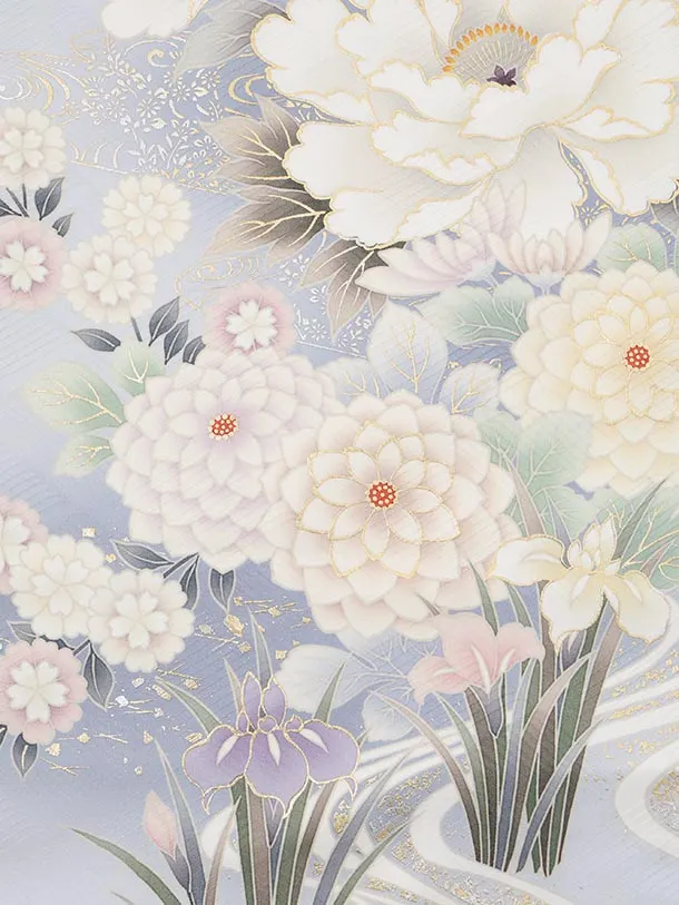 振袖レンタル1591　ペールパープル 花づくし