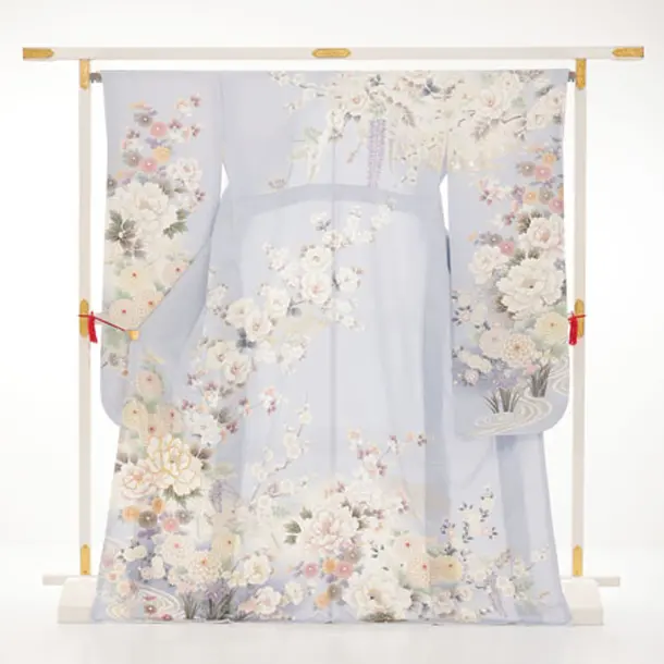 振袖レンタル1591　ペールパープル 花づくし