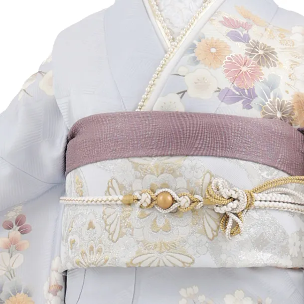 振袖レンタル1591　ペールパープル 花づくし