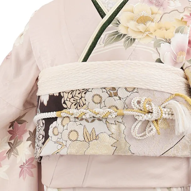 振袖レンタル1596　ペールピンク 雪輪に花