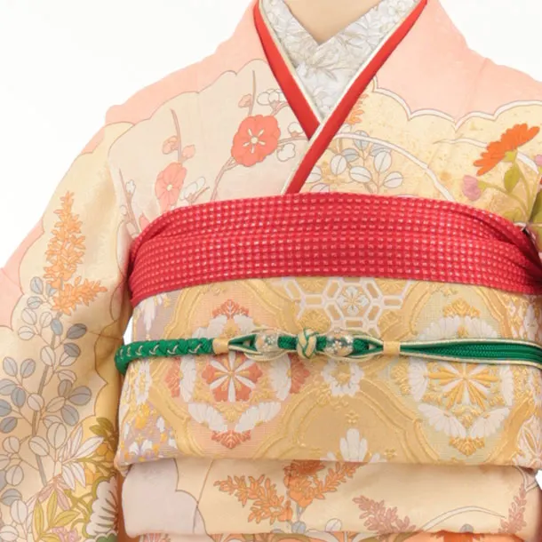 振袖レンタル1609　藤井寛 サーモンピンク オレンジ彩の宴