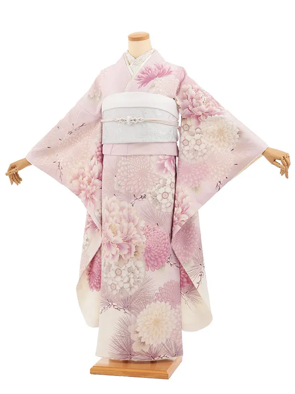 振袖レンタル1617　九重　パープルピンク　ぼたん菊